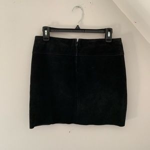 Anthropologie June Black Buckle Leather Skirt